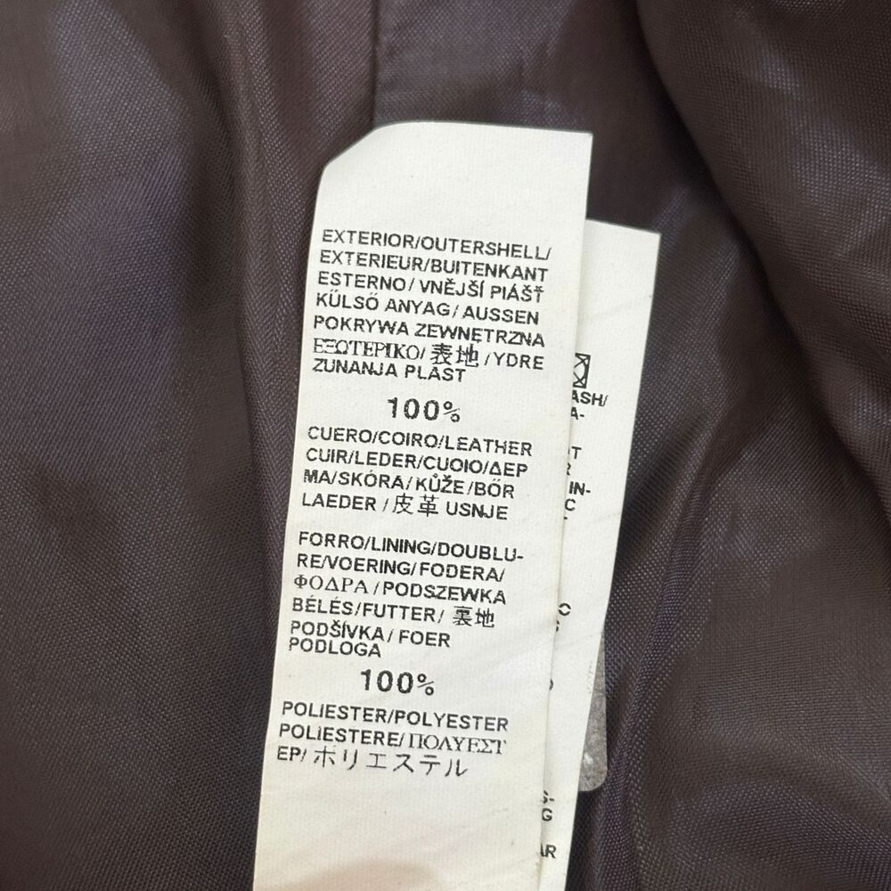 Zara Mens Leather Car Coat TRENCH COAT Brown Button Front Mid Length Size MEDIUM - Picture 10 of 11